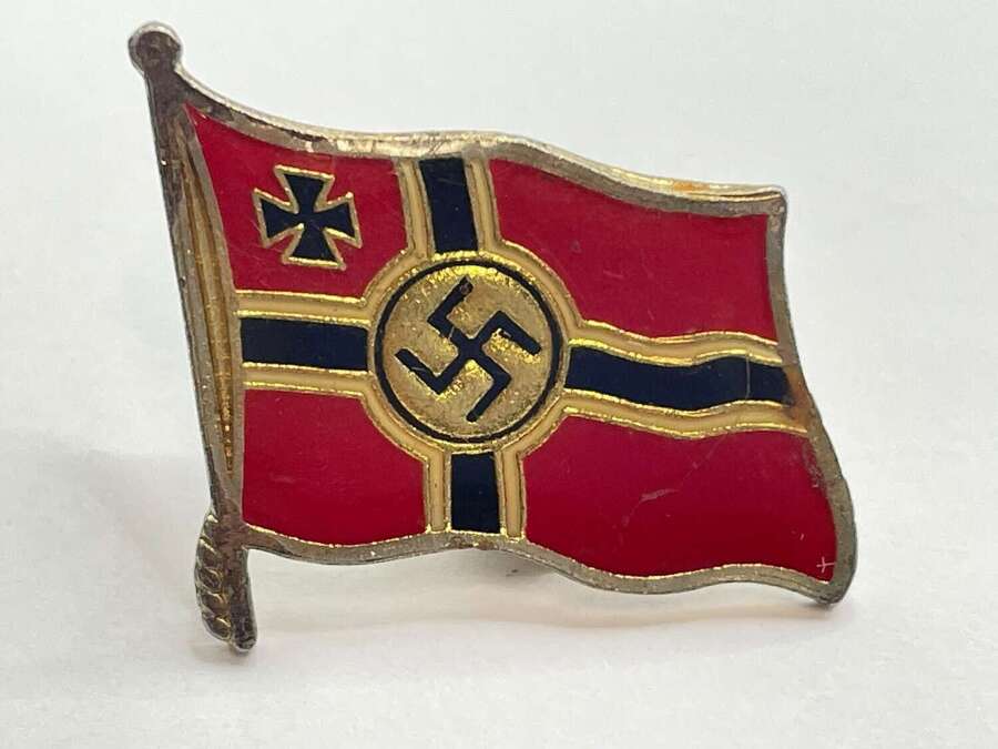 Vintage Reproduction NSDAP German War Flag Bikers Pin Badge