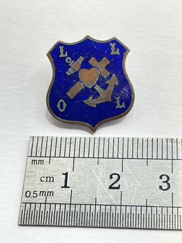 Antique 1920s Faith Hope Charity “LLLO” Enamel Badge