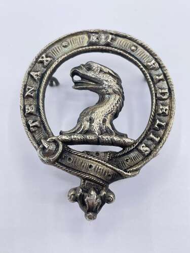 Large Detailed Antique Unknown Scottish Clan Tenax Et Fidelis Badge