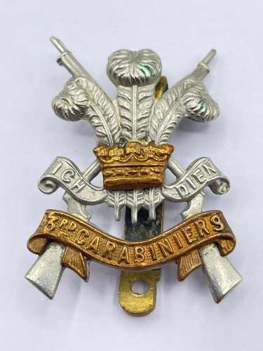 WW2 Period British Army 3rd Carabiners Slider Cap Badge