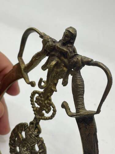 WW2 Period British Rifle Brigade Trench Art & Same Casted Hanging Hook