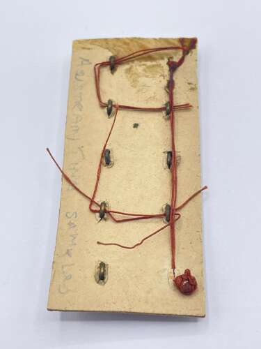 Beautiful Antique Gilded “Australian Tiny Samples” Salesman’s Buttons On Card