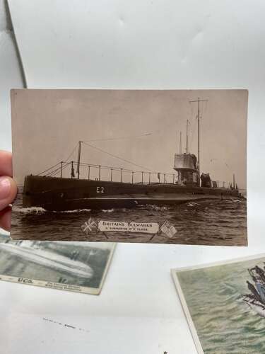 Collection Of WW1 Postcards Of British Royal Navy Submarines Some Sunk/ Torpedo