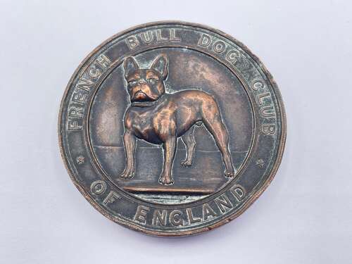 Antique 1902 FBDCE French Bull Dog Club Of England Dog Show Bronze Medal