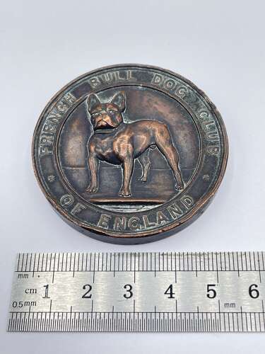 Antique 1902 FBDCE French Bull Dog Club Of England Dog Show Bronze Medal