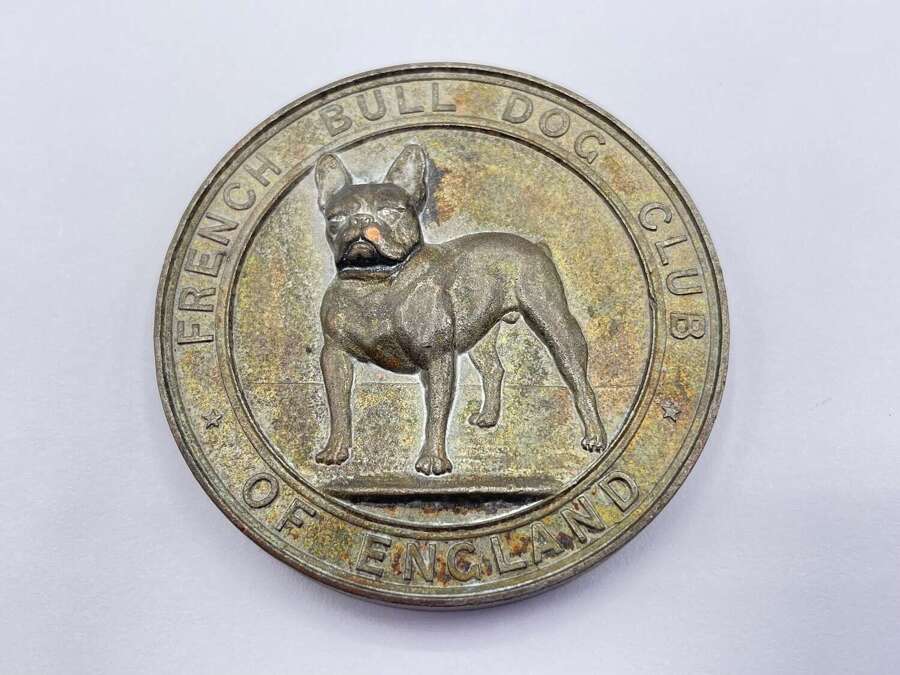 Antique 1910s FBDCE French Bull Dog Club Of England Dog Show Bronze Medal
