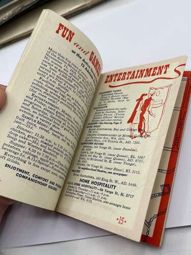WW2 Canadian “Your Guide To A Good Time In Toronto” For Troops In Training Guide