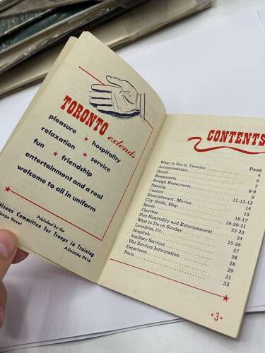 WW2 Canadian “Your Guide To A Good Time In Toronto” For Troops In Training Guide
