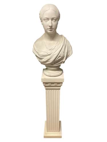 Antique Large Sculpture Bust Of Young Queen Victoria By William Scoular, London