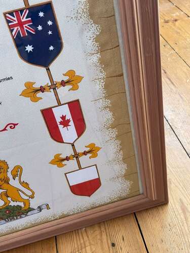 Post WW2 Victory In Europe Day 60th Anniversary Framed Commemorative Tea Towel