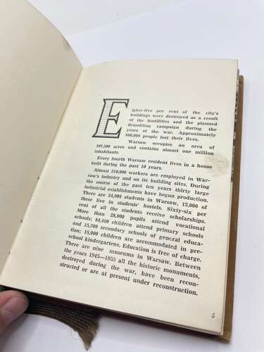 Early Post WW2 1956 Dated 1st Edition Warsaw Guide Book