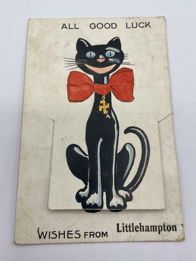 Antique 1930s &ldquo;All Good Luck Wishes From Littlehampton&rdquo; Postcard