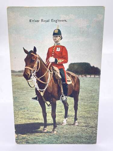 Pre WW1 British Army “Driver Royal Engineers” Regimental Illustrated Postcard