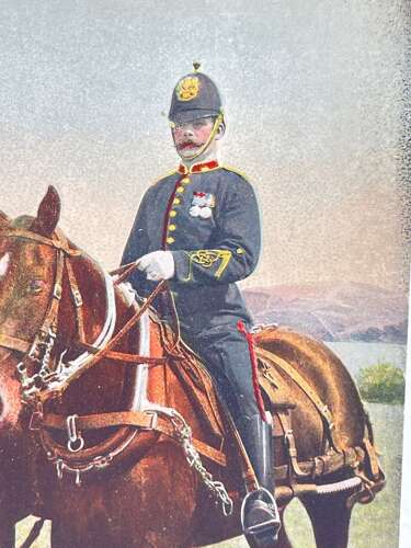 Pre WW1 Driver Royal Field Artillery & Gun Horse Review Order Postcard