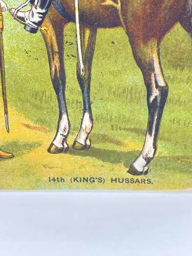 Pre WW1 British Army 14th (Kings) Hussars Illustrated Regimental Postcard