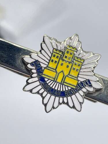 Post WW2 British Army Silver Tone & Enamel Royal Anglican Regiment Tie Clip