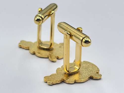 Post WW2 British Army Gold Tone & Enamel Royal Marines Veterans Cufflinks