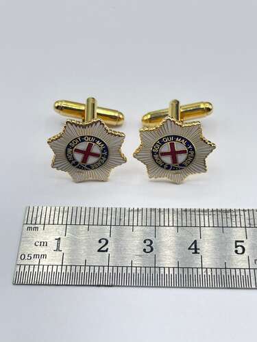 Post WW2 British Army Gold Tone & Enamel Coldstream Guards Cufflinks