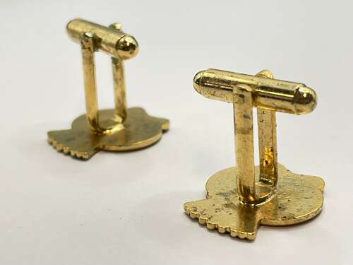 Post WW2 British Gold Tone & Enamel Merchant Navy Cufflinks