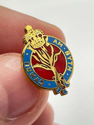 Post WW2 British Gold Tone & Enamel Welsh Guards Cufflinks