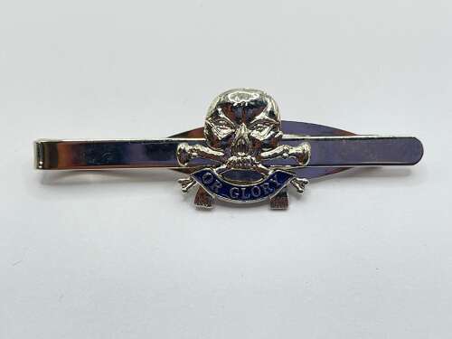Post WW2 British Army Silver Tone & Enamel 17th/21st Lancers Tie Clip