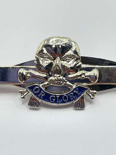 Post WW2 British Army Silver Tone & Enamel 17th/21st Lancers Tie Clip