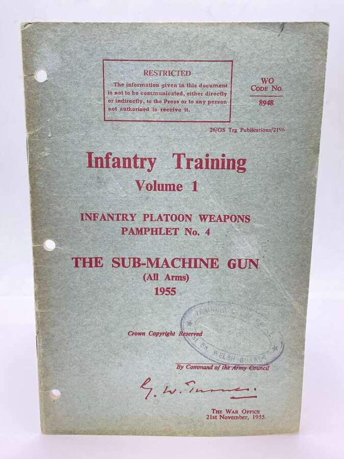 Post WW2 Infantry Training Volume I The Sub Machine Gun 1955 Pamphlet