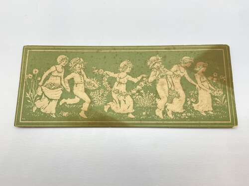 Antique Victorian Embossed Ring a Ring o' Roses Bookmark By Kate Greenaway