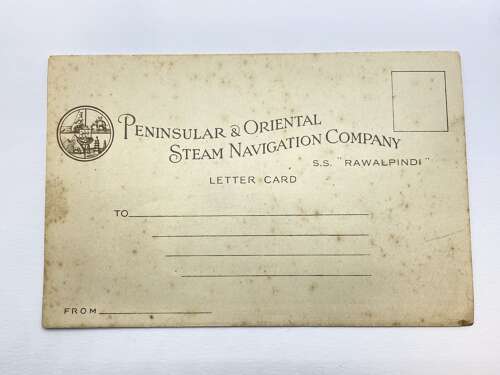 WW2 Peninsular & Oriental Steam Navigation Co Sunk SS Rawalpindi Letter Card