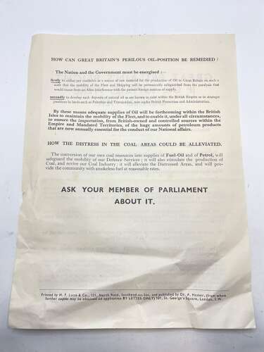 Pre WW2 Great Britains Plight If Oil Suppliers We’re Denied Her Flyer