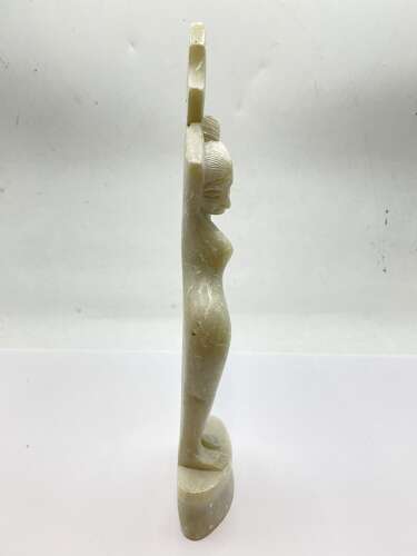 Vintage Hand Carved Soapstone Nude Female Dancing Figure