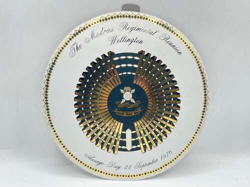 Post WW2 1976 The Madras Regimental Reunion Wellington Wall Plaque