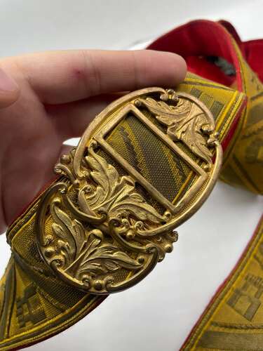 Pre WW2 Spanish Fascist Ceremonial Cartridge Belt, Pouch & Belt With Buckle