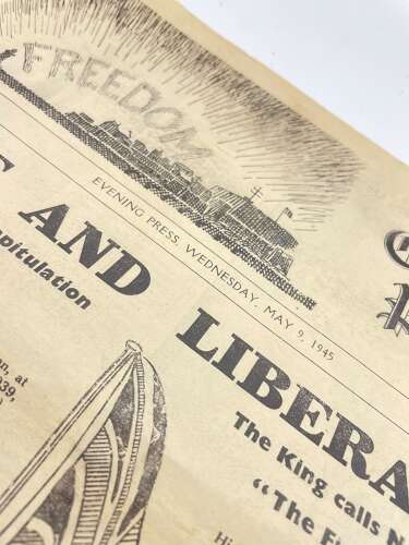 WW2 British Guernsey Evening Press May 9th 1945 Peace & Liberation Newspaper