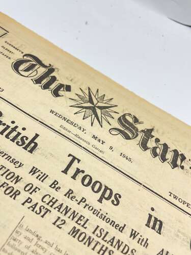 WW2 Guernsey The Star May 9th 1945 Liberation Of German Occupation Newspaper