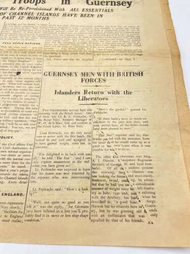 WW2 Guernsey The Star May 9th 1945 Liberation Of German Occupation Newspaper