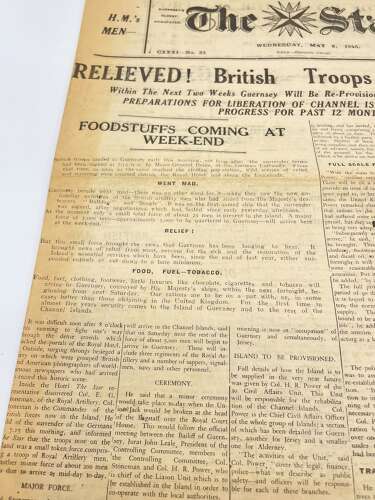 WW2 Guernsey The Star May 9th 1945 Liberation Of German Occupation Newspaper