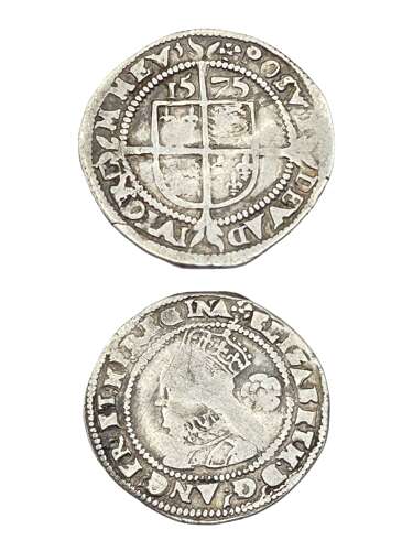 Antique Elizabeth 1st Sixpence Hammered Silver Coin 1575 - Good Condition