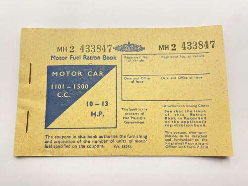 Post WW2 British Motor Fuel Ration Book Unused/ Un Issued