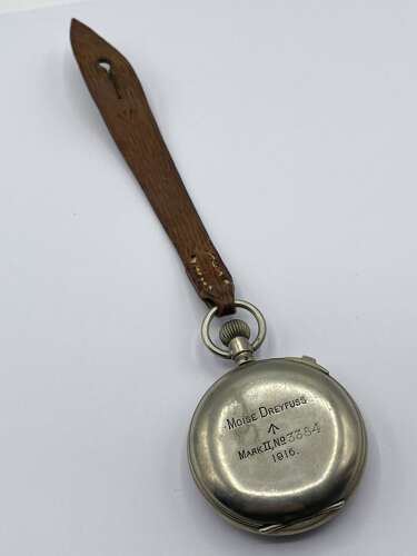 WW1 1916 Dated British Army Moise Dreyfuss Mark II Working Stop Watch & Strap