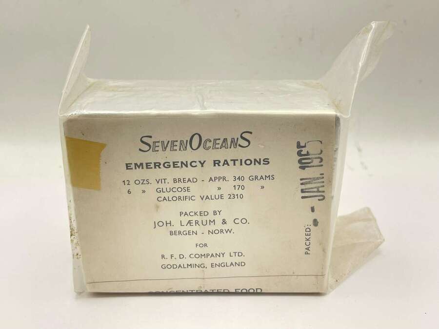 Post WW2 1965 Seven Oceans Life Boat Emergency Concentrated Food Rations