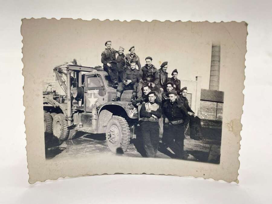 WW2 Period United States Diamond T Model 969 Wrecker & Crew Photograph