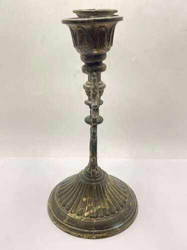 Antique Style Vintage 1960s Brass Gothic Candelabra Signed GADA