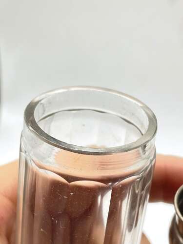 Antique Victorian Cut Glass Silver Plated Hat Pin Jar