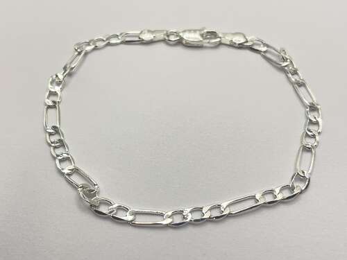 Beautiful Sterling Silver Unisex Figaro Chain Bracelet